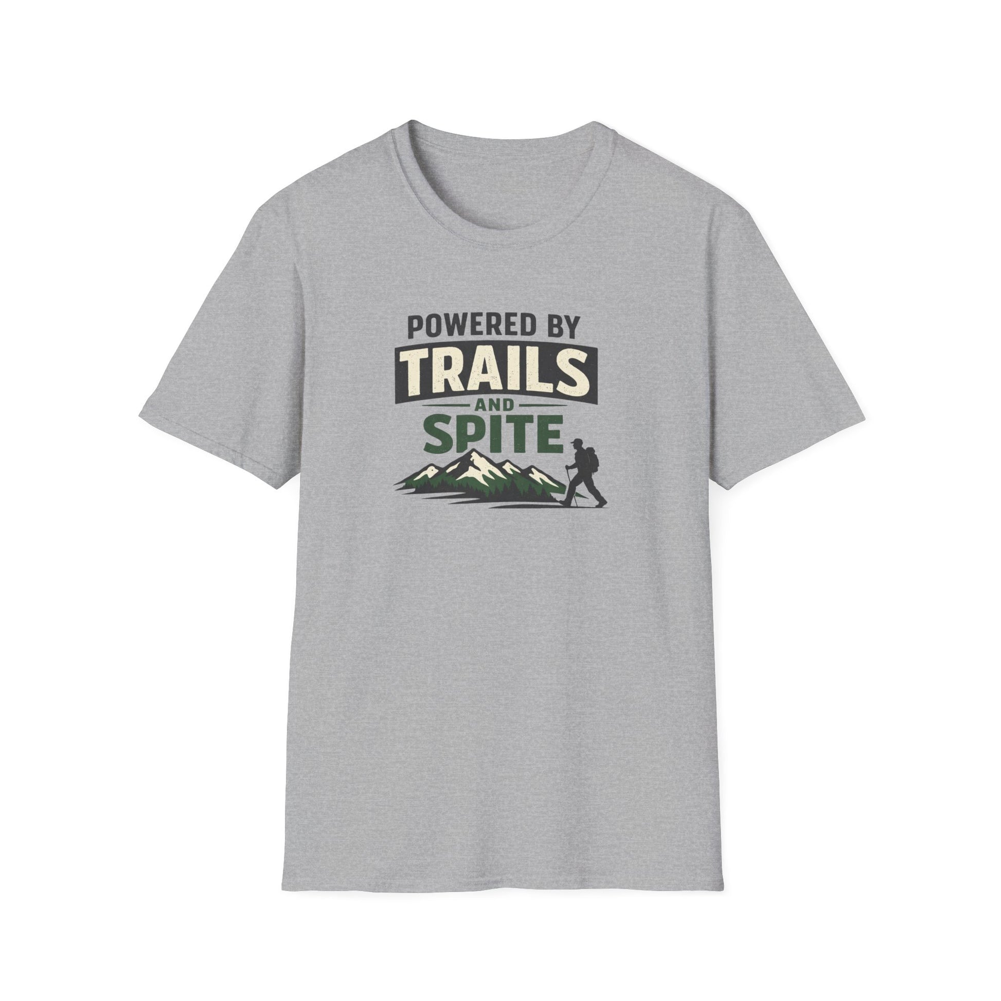 Graphic Trails & Spite Softstyle T-Shirt by Designed For The Wild Co featuring a nature-inspired design on a soft cotton tee.