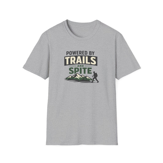 Graphic Trails & Spite Softstyle T-Shirt by Designed For The Wild Co featuring a nature-inspired design on a soft cotton tee.