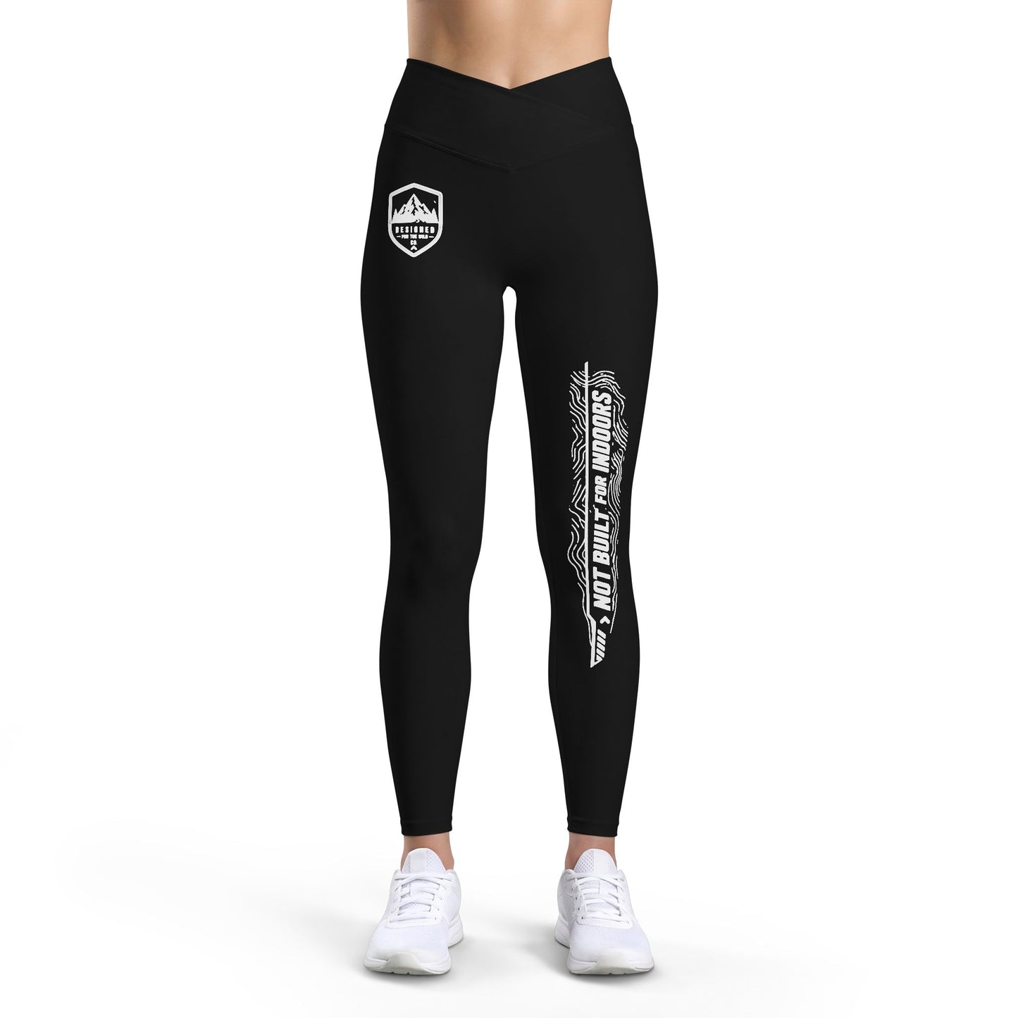 Women’s Luxe Leggings by Printify, stylish black trousers with a comfortable fit, ideal for casual or athletic wear.