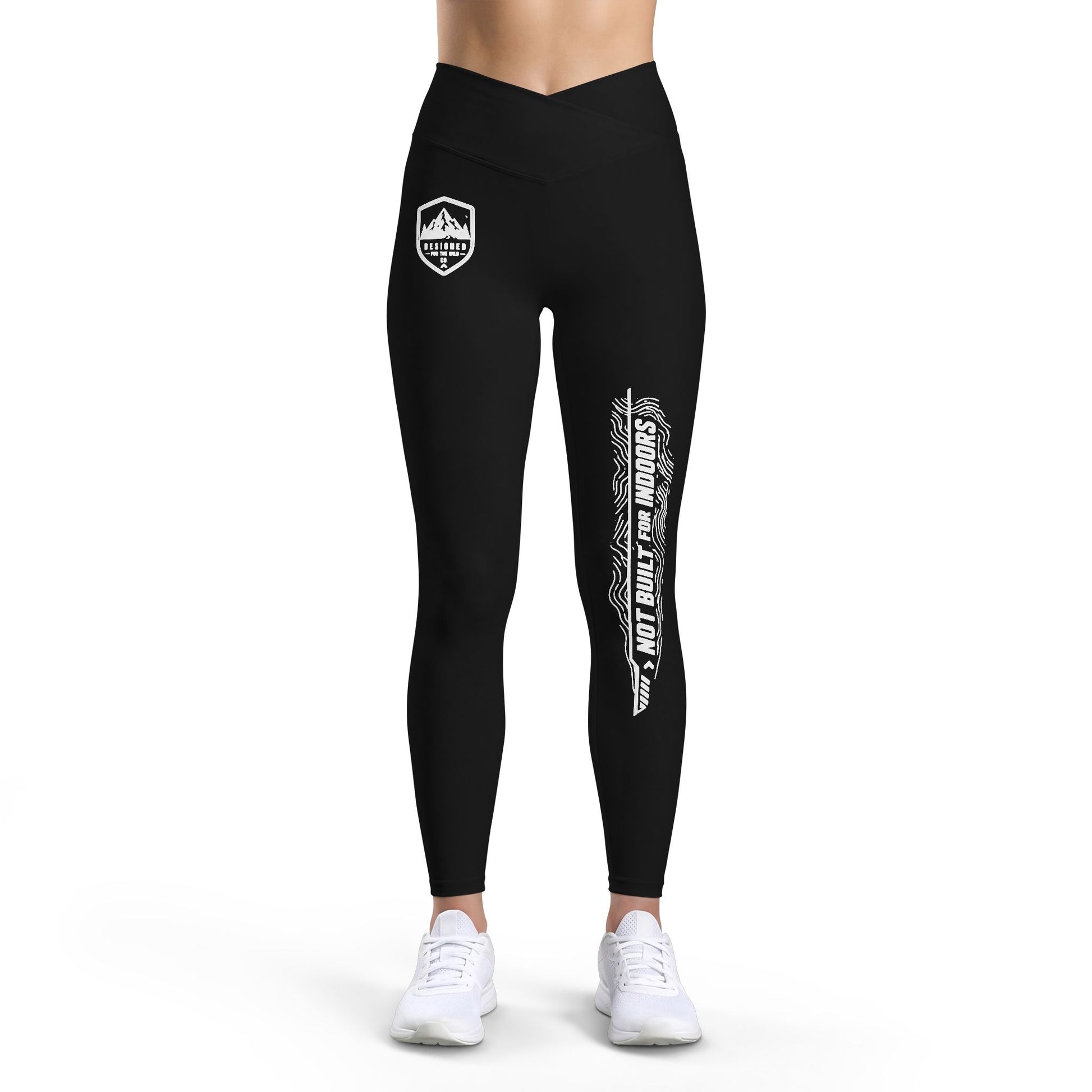 Women’s Luxe Leggings by Printify, stylish black trousers with a comfortable fit, ideal for casual or athletic wear.