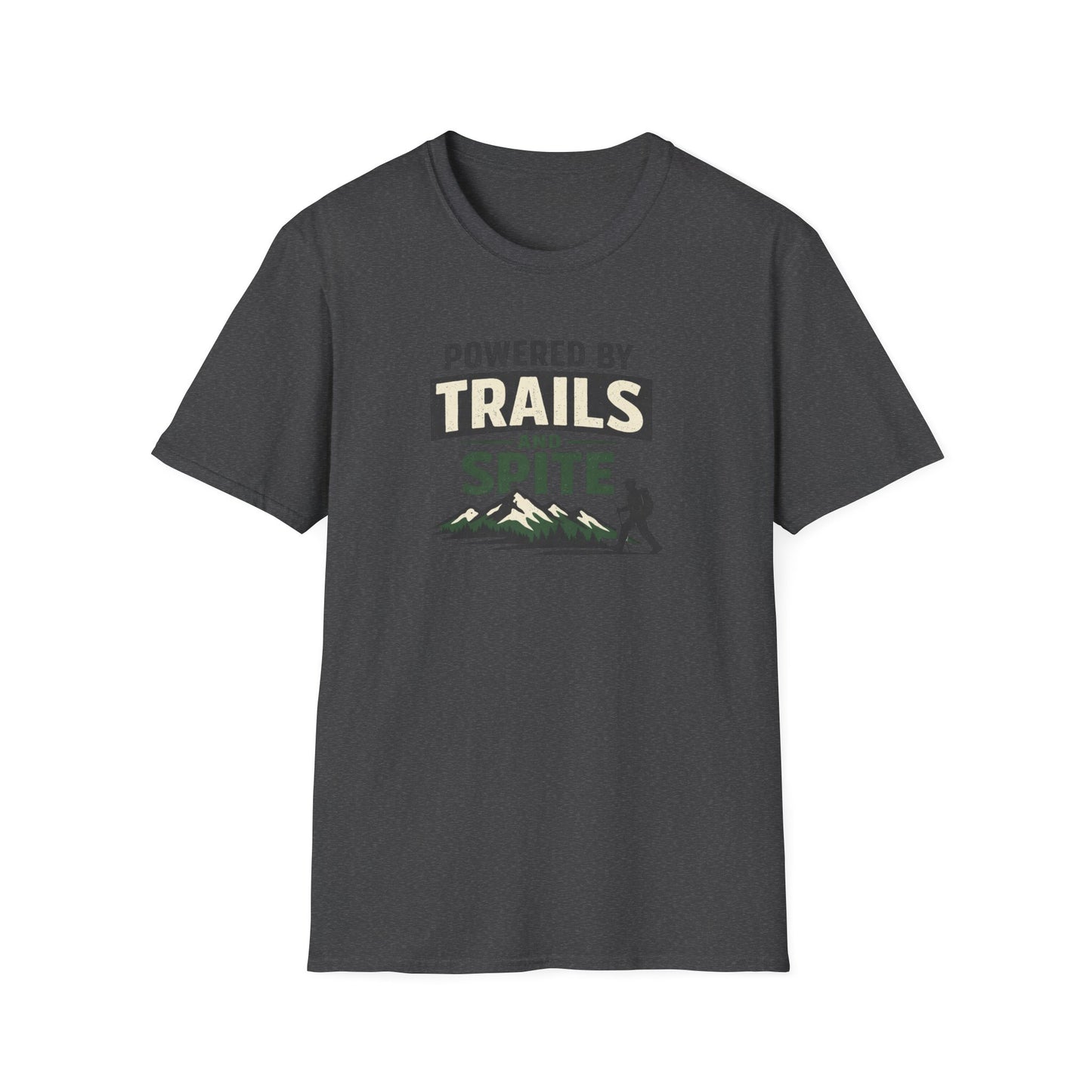 Graphic T-shirt from Designed For The Wild Co featuring a Trails & Spite softstyle design with nature-inspired artwork.