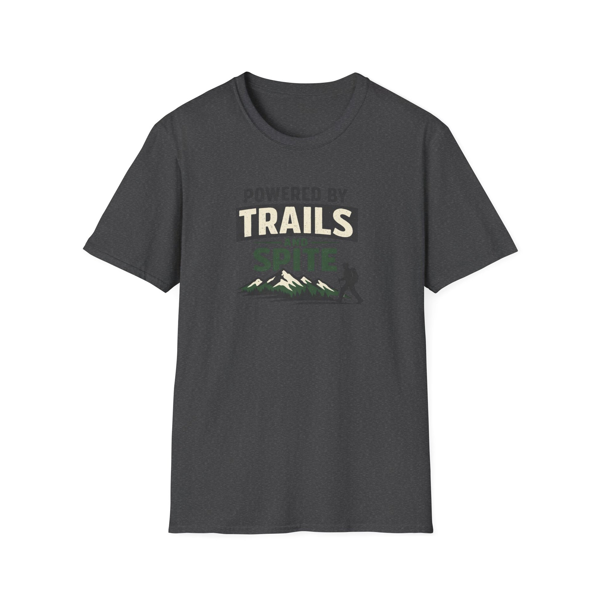 Graphic T-shirt from Designed For The Wild Co featuring a Trails & Spite softstyle design with nature-inspired artwork.