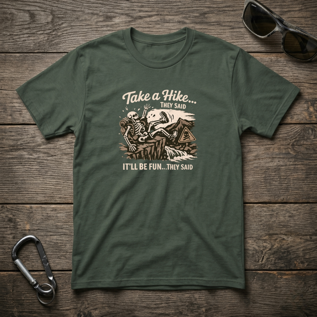Blue spruce graphic T-shirt by Designed For The Wild Co, featuring outdoor-themed design on a garment-dyed cotton T-shirt.