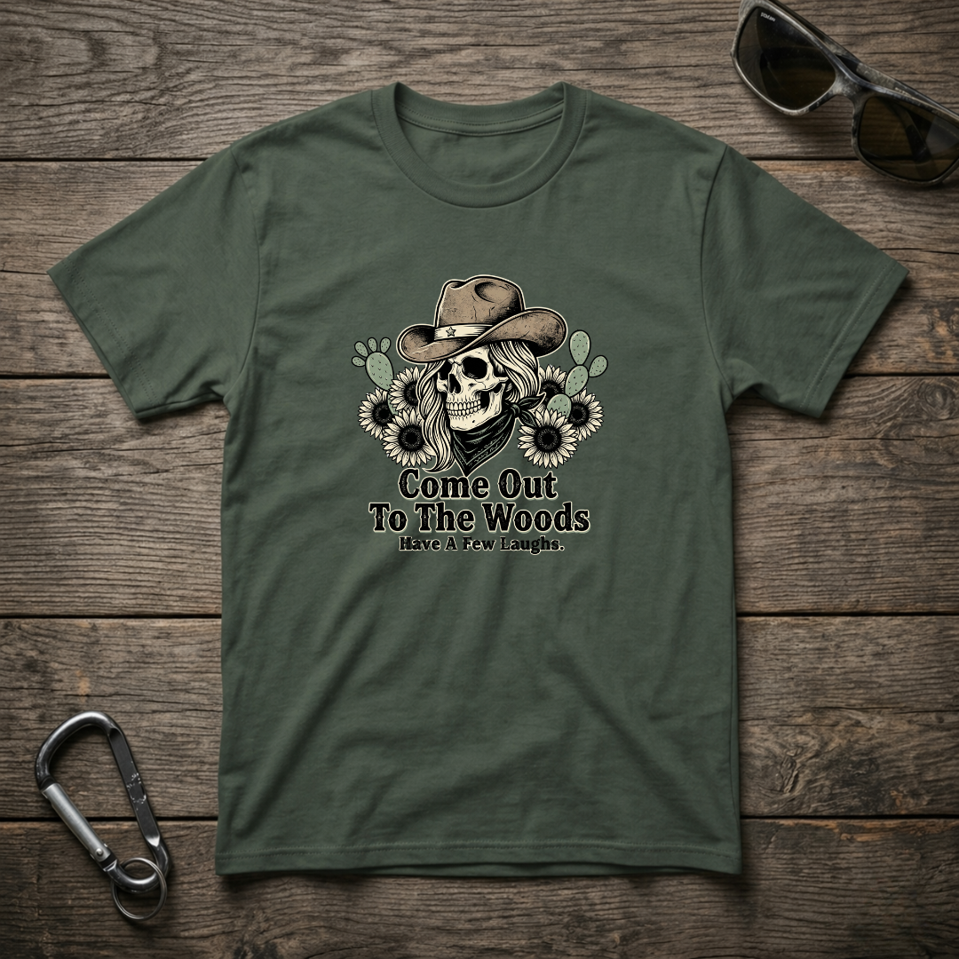 Blue spruce graphic T-shirt by Designed For The Wild Co, featuring a garment-dyed cotton fabric with woodland-themed print.