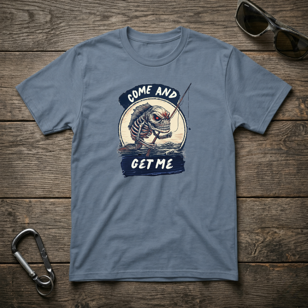 Blue garment-dyed graphic T-shirt by Designed For The Wild Co featuring a casual fit and bold design on the front.