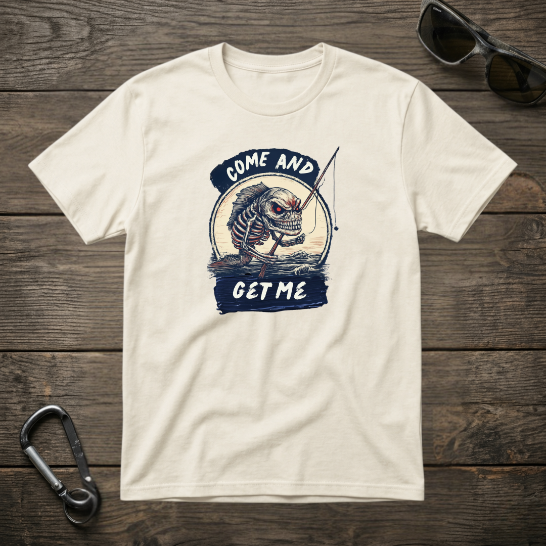 Come & Get Me graphic T-shirt by Designed For The Wild Co in ivory with a colorful design, casual fit, and garment-dyed fabric.