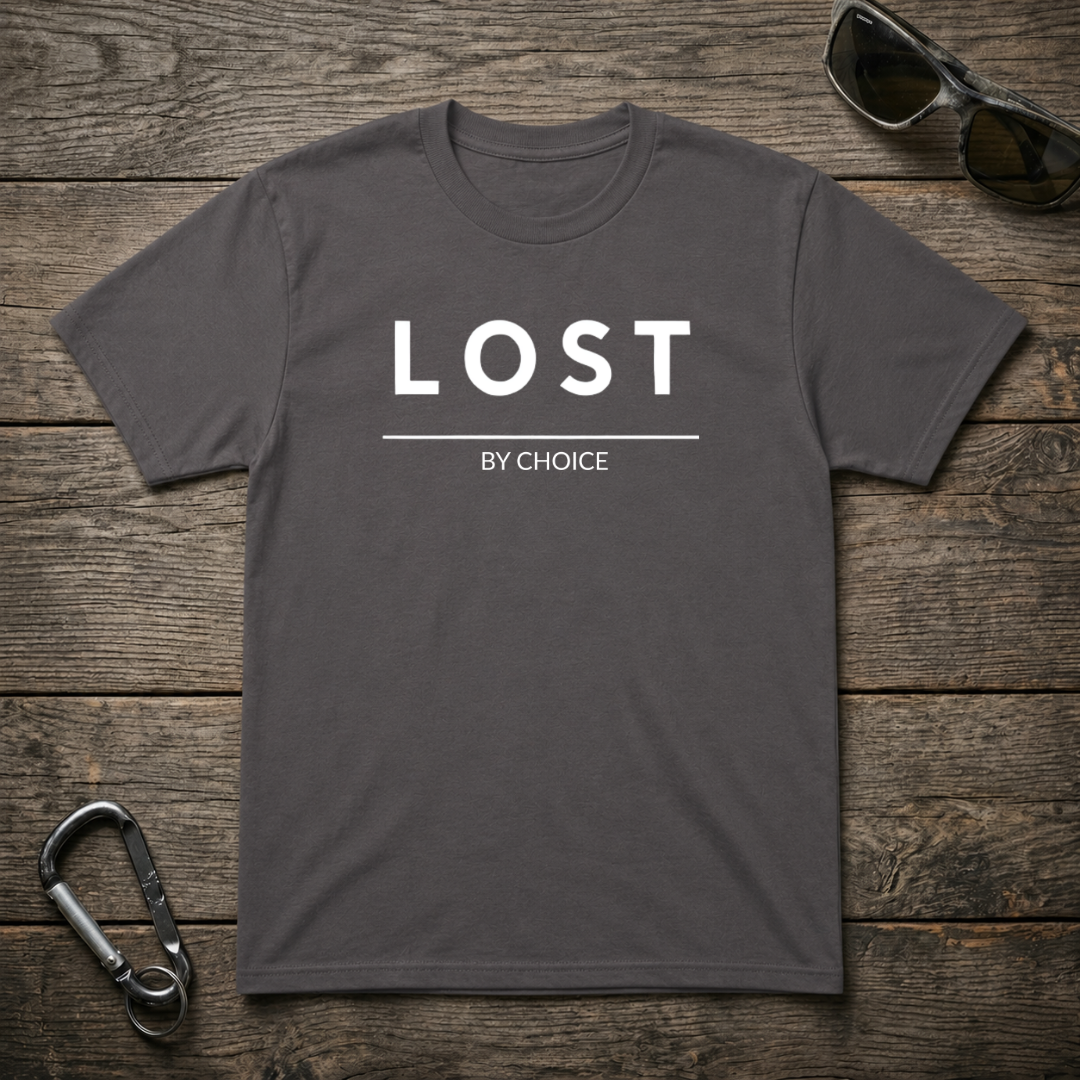 Charcoal heavyweight graphic T-shirt by Designed For The Wild Co featuring bold printed design on front.