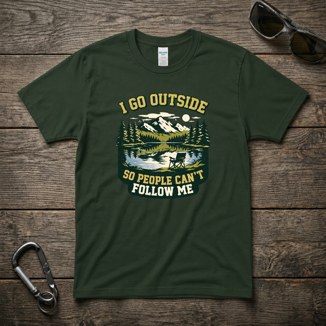 Forest green graphic T-shirt by Designed For The Wild Co featuring outdoor-inspired design and heavyweight cotton fabric.