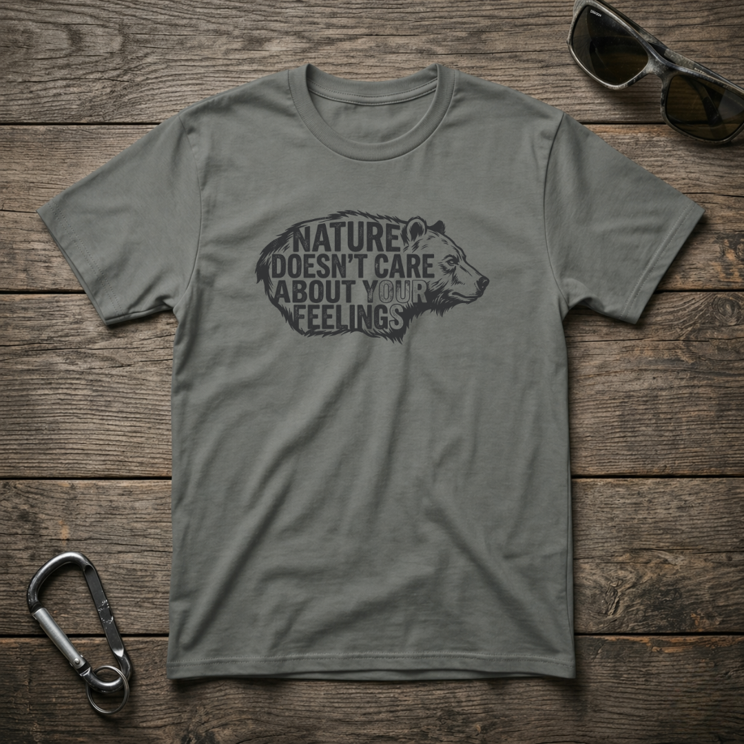 Gray graphic T-shirt by Designed For The Wild Co with a nature-inspired design and casual fit.
