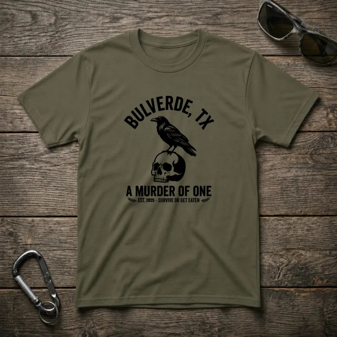 Military green graphic heavyweight T-shirt by Designed For The Wild Co featuring bold design and comfortable fit.