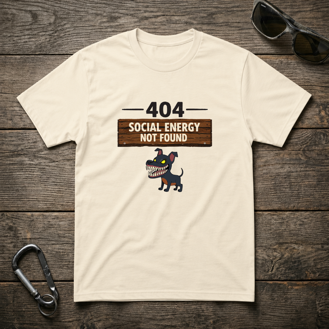 Designed For The Wild Co heavyweight graphic T-shirt featuring a natural-themed design with bold energy not found text.