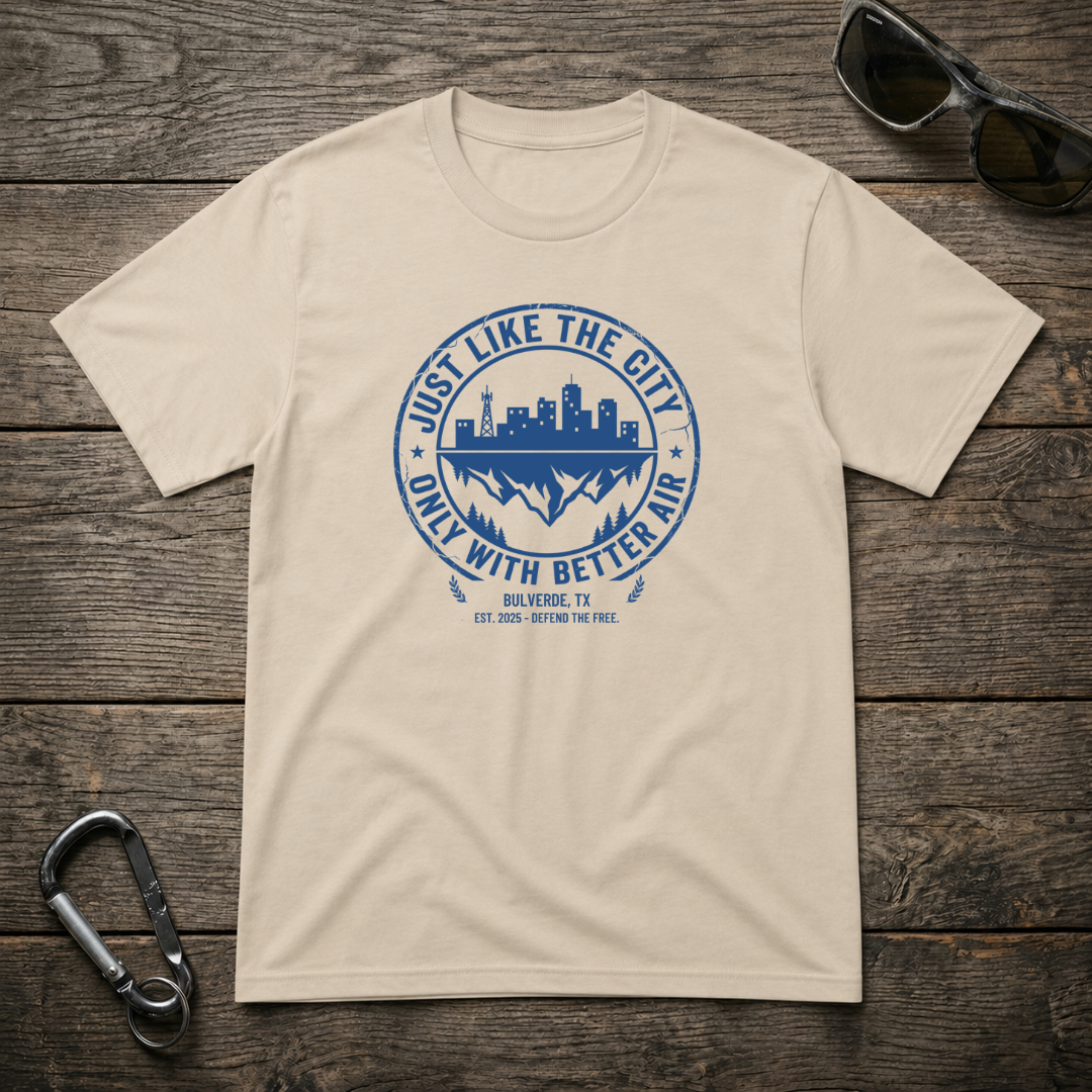 Graphic T-Shirt by Designed For The Wild Co featuring city-inspired artwork on a heavyweight fabric in a natural color.