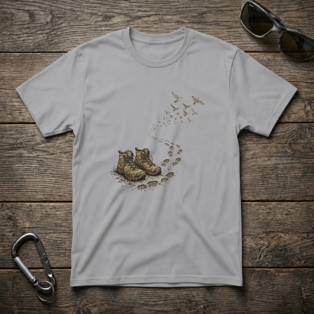 Sport grey graphic T-shirt from Designed For The Wild Co featuring a soft, comfortable fit and nature-inspired print.