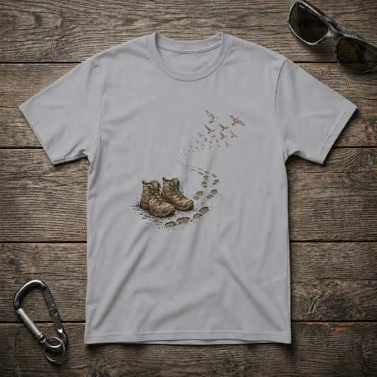 Sport grey graphic T-shirt from Designed For The Wild Co featuring a soft, comfortable fit and nature-inspired print.