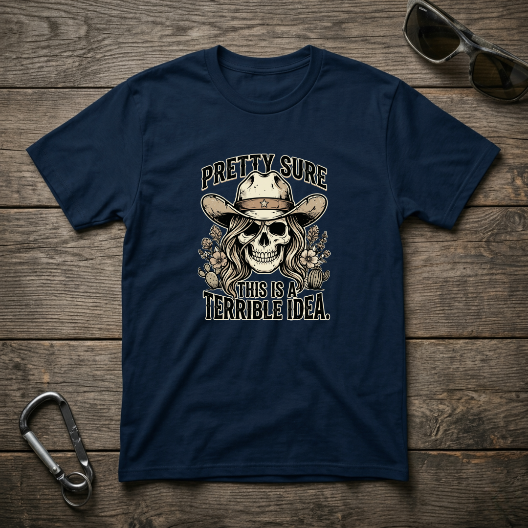 Designed For The Wild Co Pretty Sure graphic T-shirt in true navy, with soft garment-dyed fabric and printed design.