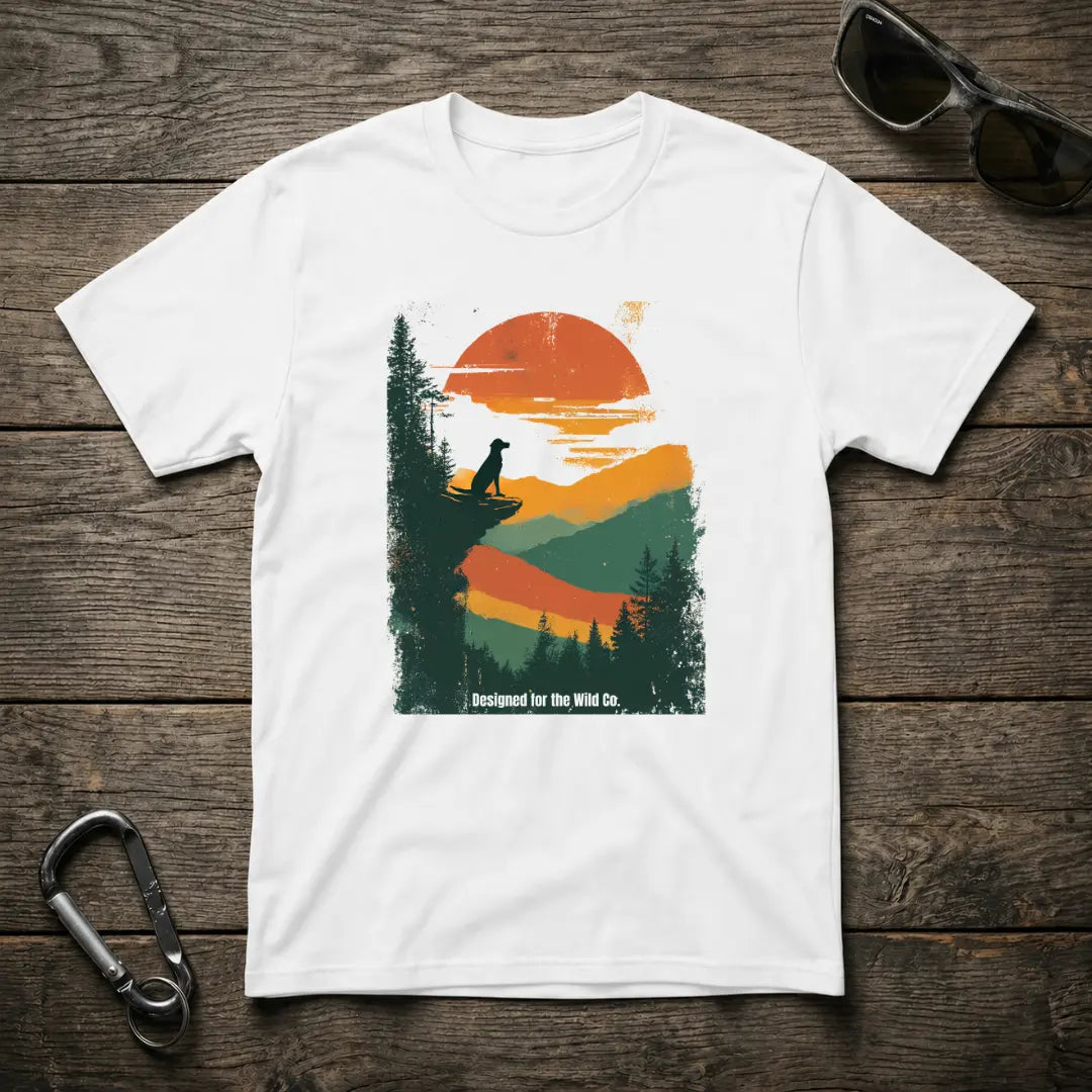 White Sunset Dogwatch Softstyle graphic T-shirt by Designed For The Wild Co featuring sunset and dogwatch design.