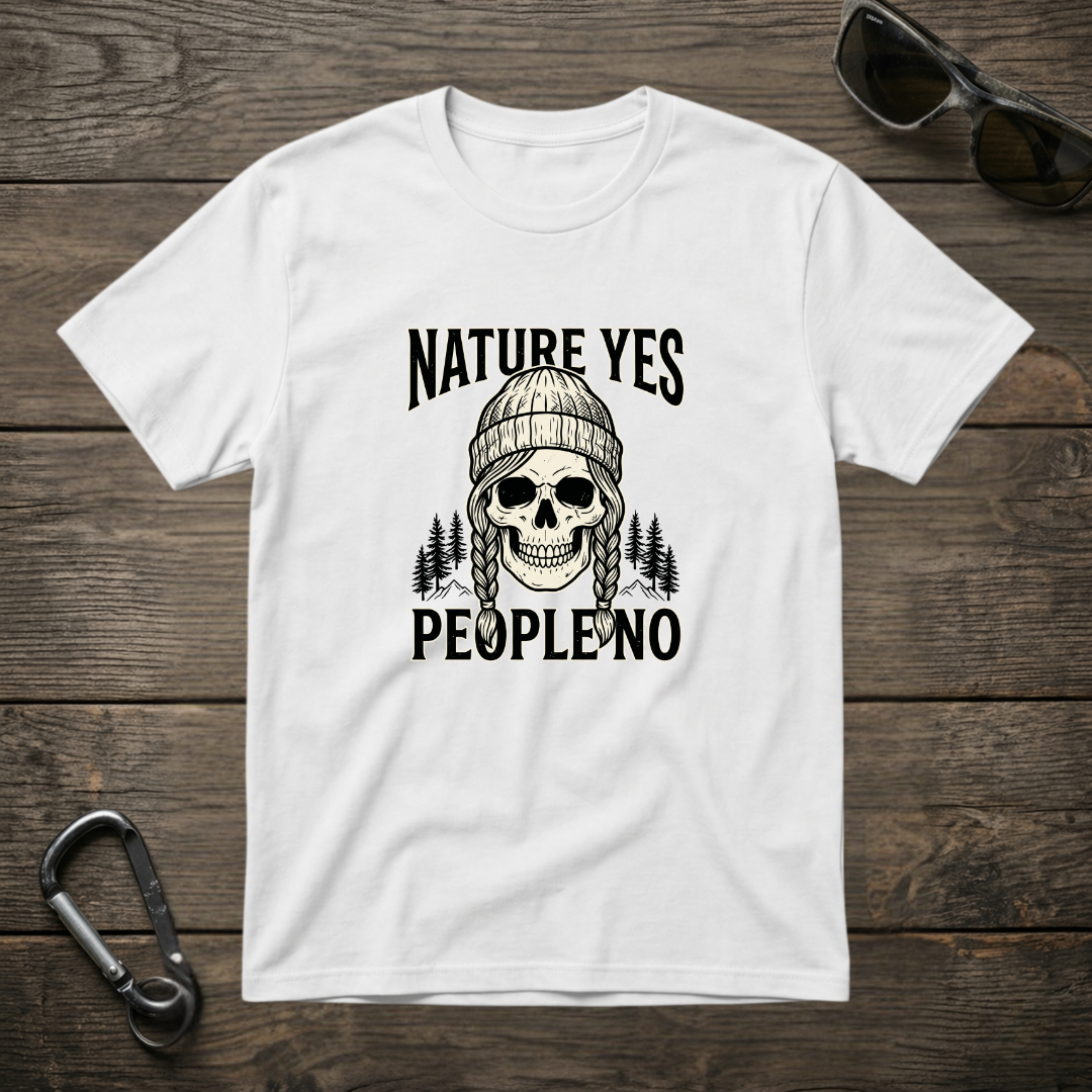 White graphic T-shirt by Designed For The Wild Co featuring a nature-inspired design on a garment-dyed fabric.